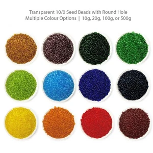 Preciosa 10/0 Czech Glass Seed Beads Rocailles Transparent Colours 10g - 500g - Picture 1 of 37