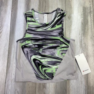 Lululemon Swift Ventilated Running Tank Top Womens 4 Green Black Gray Marble NEW - Picture 1 of 12