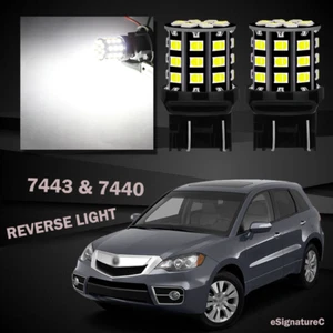 2 x White Backup Reverse Light 7443 7440 33SMD LED For 2007 - 2012 Acura RDX - Foto 1 di 5