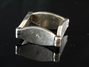Ring 925 Sterling Silber beweglich mit Palladium und Gold Diamant 0,01 ct Gr 52 - Bild 1 von 4