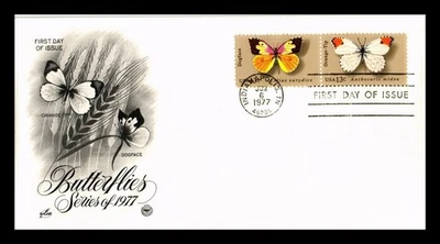 Dr Jim Stamps US Butterflies 1977 Setenant Pair ArtCraft Monarch Size FDC - Image 1 of 2