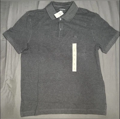 Banana Republic 男式 Polo 木炭灰色性能波克口袋衬衫 M 码 * — 第 1/4 张图片