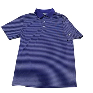 Nike Tour Performance Golf Polo Shirt Purple White Stripe Dri Fit Size Medium - Picture 1 of 6