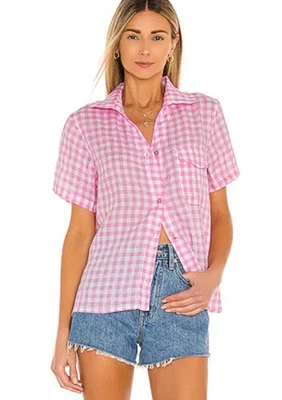 ¡NUEVO CON ETIQUETAS! Bikinis Frankies Talla S • Camisa Top Lou Rosa Natación Cubrir Botones Foto 1 de 4