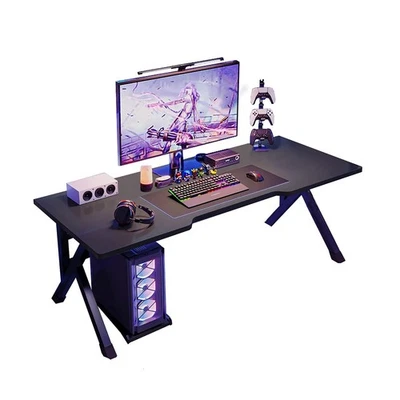 Escritorio para juegos grande ergonómico, mesa para juegos en forma de K, estación de trabajo para juegos PC Home... Foto 1 de 4