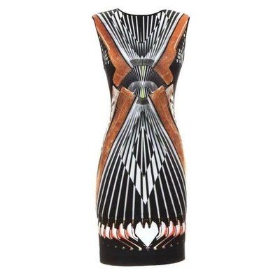 Mini Vestido Bodycon Estampado CLOVER CANYON Buceo Sin Mangas PEQUEÑO UK 8 US 4 EU 36 Foto 1 de 4