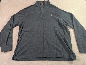 Polo Ralph Lauren 1/4 Cremallera Pullover Suéter Para Hombres XXL Gris Pullover Estate Rib - Imagen 1 de 17