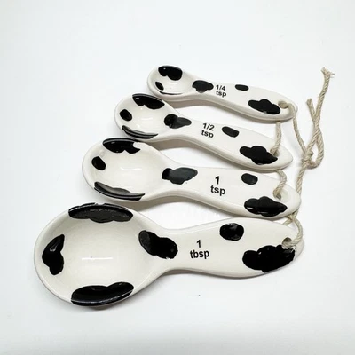 Pier 1 Cow Print Ceramic Measuring Spoons  - Image 1 of 4