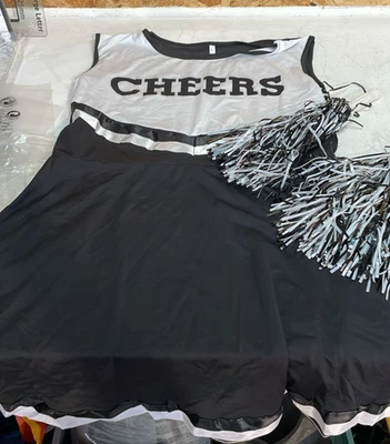 Черлидер наряд карнавальный костюм униформа костюмы с помпонами большой - Изображение 1 из 4