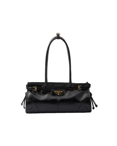 PRADA Bonnie Medium $3200 Black Leather Top Handle Bag New & Authentic - Picture 1 of 4