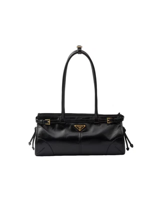 PRADA Bonnie Medium $3200 Black Leather Top Handle Bag New & Authentic - Image 1 of 4