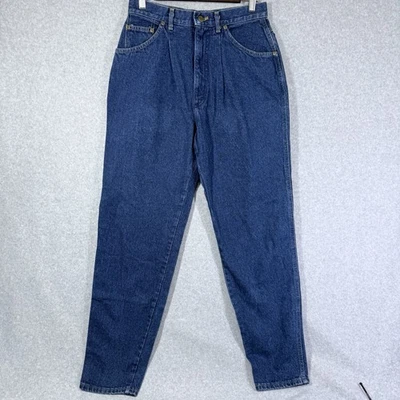 VTG 90s LL Bean Pleated Front Mom Jeans Womens 12 High Waist Tapered Leg Denim - Image 1 of 4