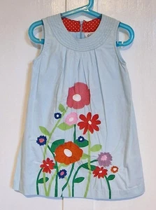 Mini Boden Girls Vintage Blue Floral Embroidery Dress Age 4-5 Years Party - Picture 1 of 10