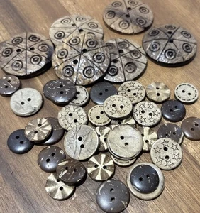 Selling Out! 50g Mix Of Coconut Shell Buttons (3) - Australian Supplier - Picture 1 of 3