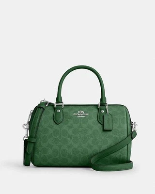 NWT Coach Medium Rowan Satchel Bag In Signature Canvas CV961 Bright Jade - Image 1 of 4