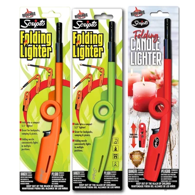 Encendedores plegables multiusos recargables Scripto BGM7R colores aleatorios paquete de 3 Foto 1 de 4