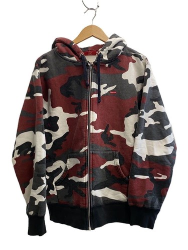 Felpa Supreme con cappuccio L cotone bordeaux mimetica usata