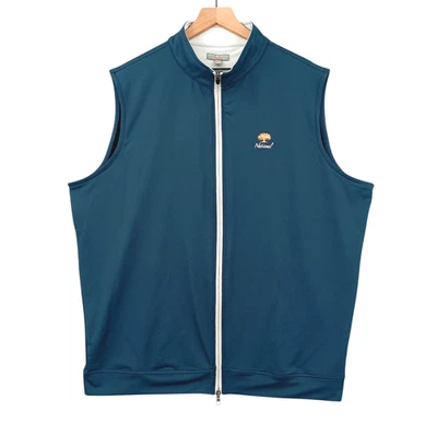 Chaleco de golf Peter Millar x Oak Tree National para hombre XXL azul rendimiento absorción de cremallera Foto 1 de 4