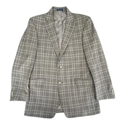 Blazer Paul Fredrick Para Hombres 40L Tostado A Cuadros Lana Abrigo Deportivo Clásico Forrado Chaqueta Foto 1 de 4