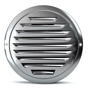 4 Inch Stainless Steel Air Vents Louver Grille Round Vent Cover Wall Ventilation - Picture 1 of 8