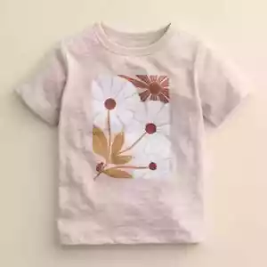 Camiseta Orgánica Suave Recién Nacida Bebé Niña Beige Flor Little Co por Lauren Conrad Nueva - Imagen 1 de 1