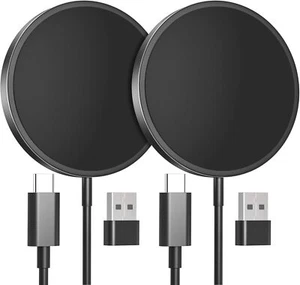 Paquete de 2 Cargador Magnético, MagEase 15W Cargador Magnético para iPhone y Air Pods - Imagen 1 de 21