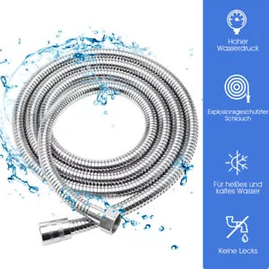 Qivee Brauseschlauch Duschschlauch Wanne Dusche Schlauch Bidet 2m 1/2" Edelstahl - Bild 1 von 12