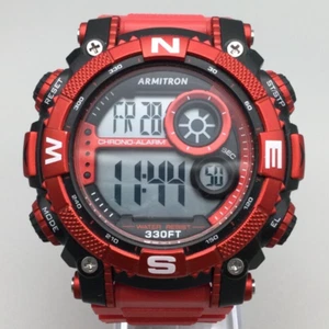 Armitron Pro Sport Watch Men 54mm Red Black Digital Day Date 100M - Picture 1 of 15