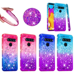 Custodia telefono per LG V40/V50 Bling scintillante diamante liquido galleggiante - Foto 1 di 24