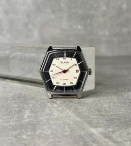 Reloj Pulsera Mecánico Vintage Soviético Slava Pentágono Hecho Raro URSS Años 80 - Imagen 1 de 16