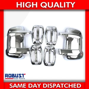 CHROME WING MIRROR COVERS + 4 DOOR HANDLE COVERS FOR DUCATO RELAY BOXER 2006+ON - Picture 1 of 9