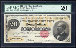 FR. 1178 1882 $20 TWENTY DOLLARS “GARFIELD” GOLD CERTIFICATE PMG VERY FINE-20 - Picture 1 of 2