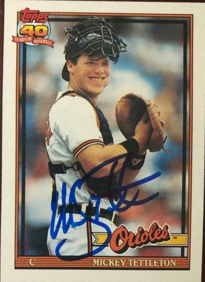Mickey Tettleton 1991 autografiado Topps #385 Foto 1 de 1