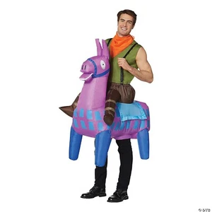 ADULT FORTNITE GIDDY UP INFLATABLE LOOT LLAMA HALLOWEEN COSTUME FW105064 - Picture 1 of 1