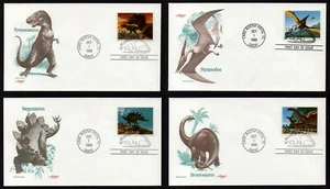 USA, SCOTT # 2422-2425, SET OF 4 ARTMASTER FDC COVERS 1989 PREHISTORIC ANIMALS - Picture 1 of 9