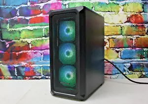 Custom RGB Gaming Desktop PC Intel Core i7 3.40 Quad 32 GB SSD Nvidia RTX 3060 - Picture 1 of 8