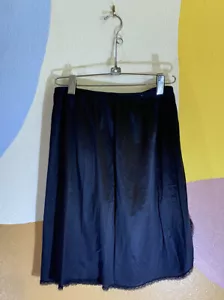 Vintage Vanity Fair Slip Short Skirt Lingerie Black Size Medium Sissy w/ Slit - Picture 1 of 5