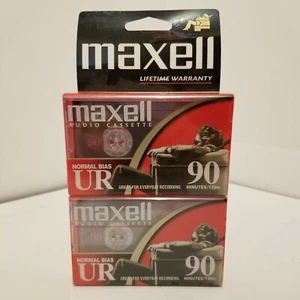 Maxell Audio Kassette Normal Bias UR 90 Minuten Bänder Neu Versiegelt 2er-Pack - Bild 1 von 6