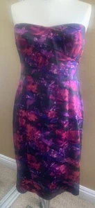Y2K Lauren Ralph Lauren trägerloses rosa Blumen Minikleid Größe 8 Whimsygoth - Bild 1 von 8