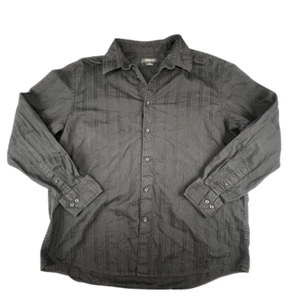 Camisa de vestir Claibourne abotonada para mujer XL negra moderna texturizada sutiles a rayas - Imagen 1 de 7