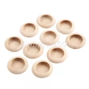 Round 10Pcs Wooden Cabinet Furniture Concealed Handles Cupboard Pull Door Knobs - Picture 1 of 12