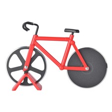 HOMESMART Bicycle Shape Red Pizza Cutter Non Stick Sharp Blades Decoration