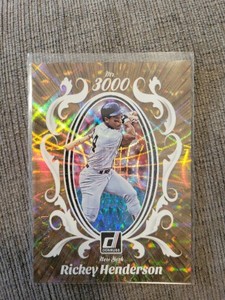 2023 Panini Donruss #M3K-6 Rickey Henderson Mr. 3000 Bronze Insert #'d 185/999