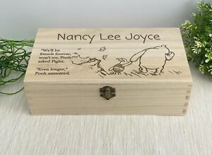 Pooh Bear Piglet Friendship Quote Christening Gift Box Personalised New Baby