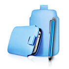 Premium PU Leather Pull Tab Pouch Case Cover & Stylus For Various Nokia Mobiles