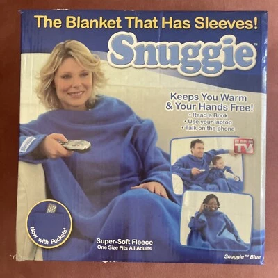 Snuggie BLUE As Seen On TV Wearable Blanket Sleeves Fleece Sweatshirt NEW IN BOX - Image 1 of 2