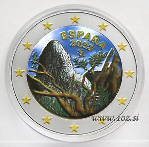 SPAIN 2 Euro 2022 (GARAJONAY NAT. PARK) Comm. Bi-Metallic 2€ Coin * COLOR * NEW