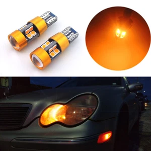 2x Amber Car Eyelid Position Parking City Lights W5W 2825 T10 168 194 LED Bulbs - Picture 1 of 11