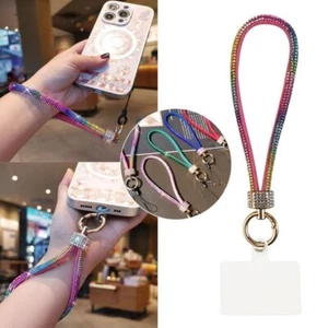 Bling Bling Rhinestone Phone Lanyard Bright Wrist Straps Phone Accessories - Photo 1 sur 22