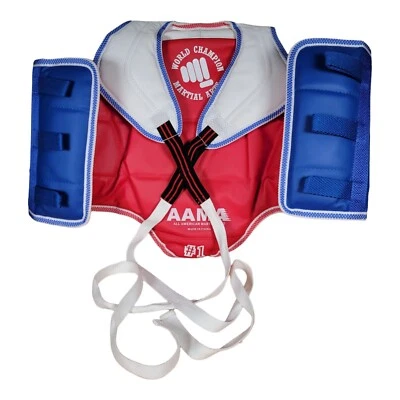 AAMA Martial Arts #1 Taekwondo Karate Reversible Sparring Chest Protector Vest - Image 1 of 4